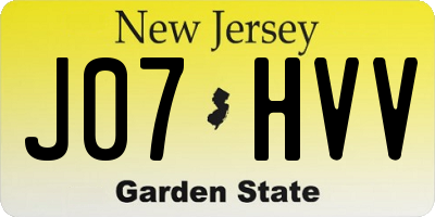 NJ license plate J07HVV