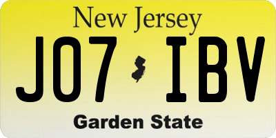 NJ license plate J07IBV