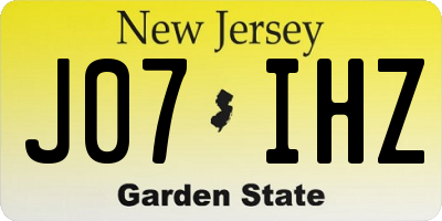 NJ license plate J07IHZ