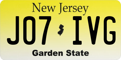 NJ license plate J07IVG