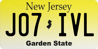 NJ license plate J07IVL