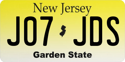 NJ license plate J07JDS