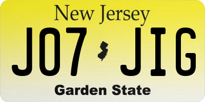 NJ license plate J07JIG
