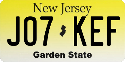 NJ license plate J07KEF