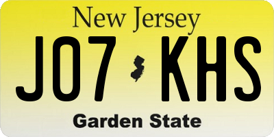NJ license plate J07KHS