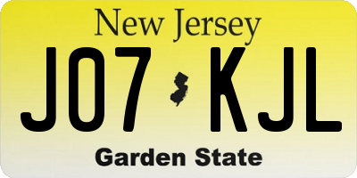 NJ license plate J07KJL
