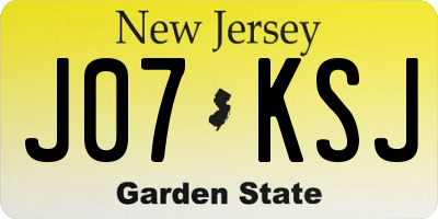 NJ license plate J07KSJ