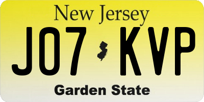 NJ license plate J07KVP