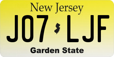 NJ license plate J07LJF