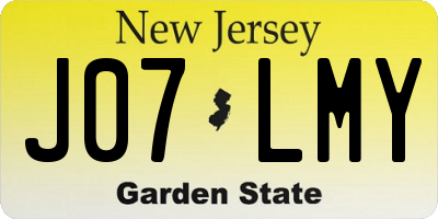 NJ license plate J07LMY