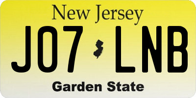NJ license plate J07LNB