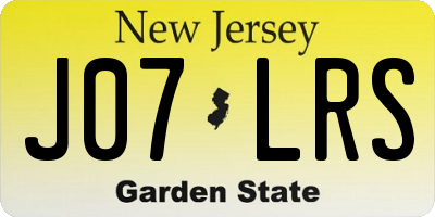 NJ license plate J07LRS