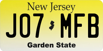 NJ license plate J07MFB
