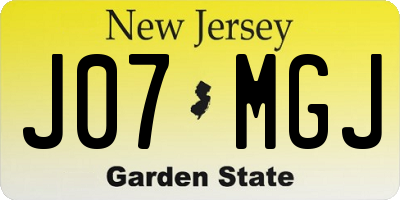 NJ license plate J07MGJ