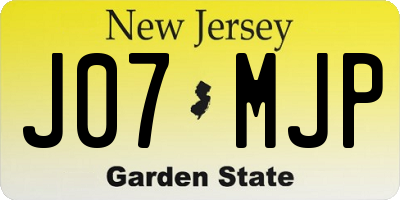 NJ license plate J07MJP