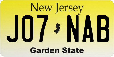NJ license plate J07NAB