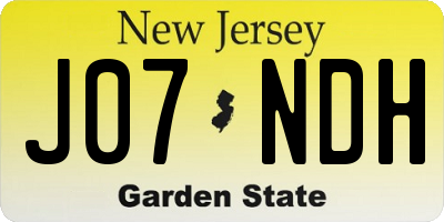 NJ license plate J07NDH