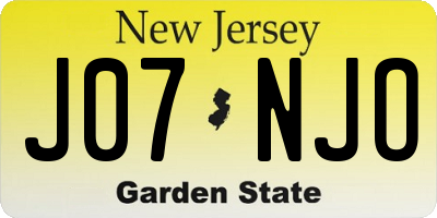 NJ license plate J07NJO