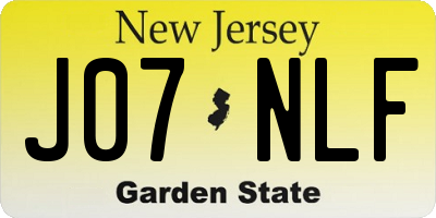 NJ license plate J07NLF