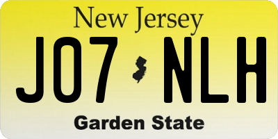 NJ license plate J07NLH