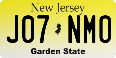 NJ license plate J07NMO