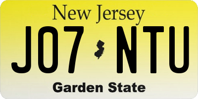 NJ license plate J07NTU