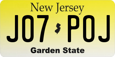 NJ license plate J07POJ