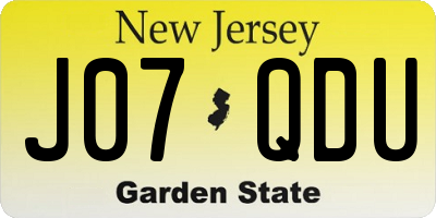 NJ license plate J07QDU
