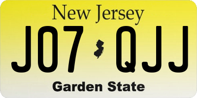 NJ license plate J07QJJ