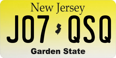 NJ license plate J07QSQ