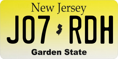 NJ license plate J07RDH