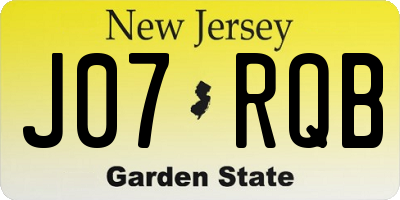 NJ license plate J07RQB