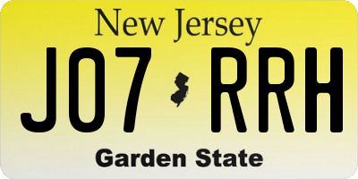NJ license plate J07RRH