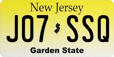 NJ license plate J07SSQ