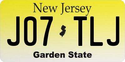 NJ license plate J07TLJ