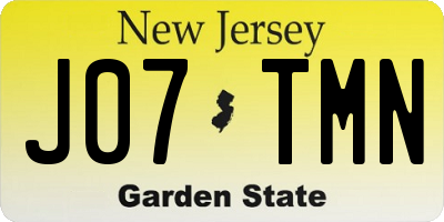 NJ license plate J07TMN