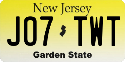 NJ license plate J07TWT