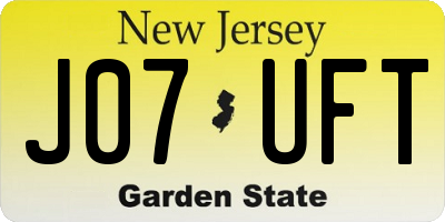 NJ license plate J07UFT