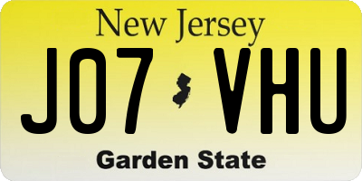 NJ license plate J07VHU