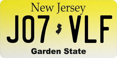 NJ license plate J07VLF