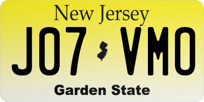 NJ license plate J07VMO