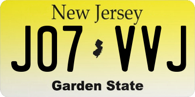 NJ license plate J07VVJ