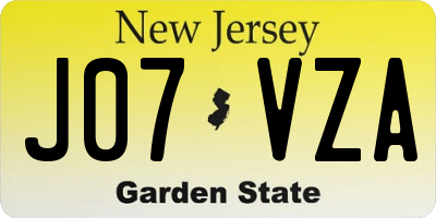 NJ license plate J07VZA