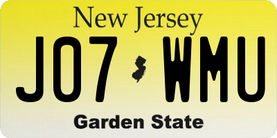 NJ license plate J07WMU