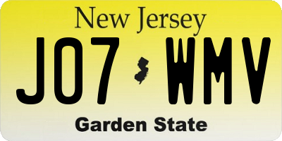 NJ license plate J07WMV