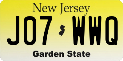 NJ license plate J07WWQ
