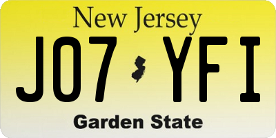 NJ license plate J07YFI