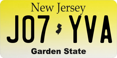 NJ license plate J07YVA