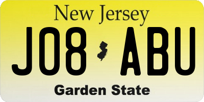 NJ license plate J08ABU