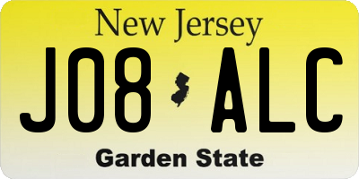 NJ license plate J08ALC